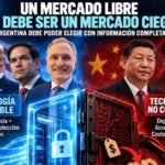 Placa publicada por el embajador de EE.UU. Peter Lamelas contrastando tecnologia estadounidense y china