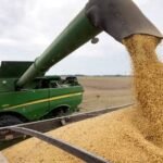 Tractores y maquinaria agrícola de origen chino en un campo argentino