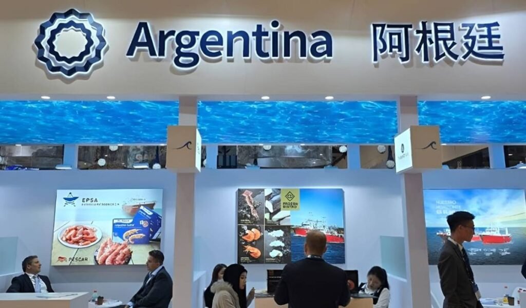 Pabellon argentino en la China Fisheries and Seafood Expo 2026 de Qingdao