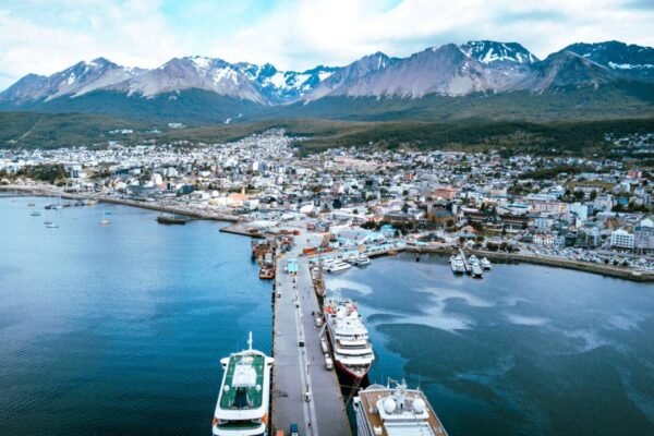 Vista de la obra de la nueva central termoelectrica de Ushuaia, Tierra del Fuego